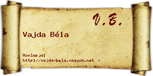 Vajda Béla névjegykártya